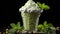 Mint leaf, culinary freshness in dessert, yogurt, ice cream generated by AI