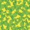 Mint leaves seamless vector pattern on yellow