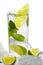 Mint, lime ice vodka