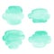 Mint neon green watercolor brush strokes, smudges, smears set