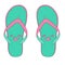 Mint pink flip flops for everyday walking in the summer