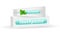 Mint toothpaste. Realistic white box packaging and vector toothpaste tube isolated on white background