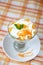 Mint yogurt with oranges