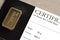 Minted gold bar weighing 20 grams  with certificate
