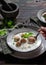 Minty turkish yogurt soup with meatballs.