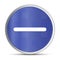 Minus icon prime blue round button vector illustration design silver frame push button