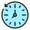 Minute stopwatch icon color outline vector