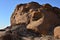 mirabib lonely scenic Granit Rock in the Desert Panorama sunrise