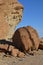 mirabib lonely scenic Granit Rock in the Desert Panorama sunrise