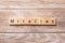 Miracles word written on wood block. miracles text on wooden table for your desing, concept
