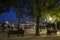 Miradouro de Sao Pedro de Alcantara park in Lisbon at dusk