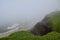 Miraflores Town landscapes. Park on the coast of Lima in the fog, in the Miraflores district, Peru