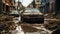 Mired in Mud: Climate Change-Induced Floods Engulf Vehicles. Generative AI