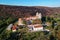 Miren, Slovenia - September 23rd 2022: Burnt slopes near the Miren Castle after the biggest summer wildfire in Karst region in