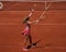 Mirra Andreeva of Russia in action during women round 3 match against Coco Gauff of United States at 2023 Roland Garros