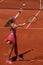 Mirra Andreeva of Russia in action during women round 3 match against Coco Gauff of United States at 2023 Roland Garros