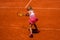 Mirra Andreeva of Russia in action during women round 3 match against Coco Gauff of United States at 2023 Roland Garros