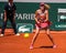 Mirra Andreeva of Russia in action during women round 3 match against Coco Gauff of United States at 2023 Roland Garros