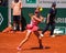 Mirra Andreeva of Russia in action during women round 3 match against Coco Gauff of United States at 2023 Roland Garros