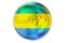 Mirror disco ball with Gabonese flag, 3D rendering