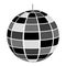 Mirror discoball icon. Shining night club sphere. Dance music party disco ball. Mirrorball in 70s 80s retro discotheque