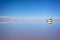 Mirror effect and reflections of a 4x4 car in Salar de Uyuni Uyuni salt flats, Potosi, Bolivia South America