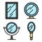 Mirror icons vector flat