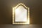 Mirror with Incandescent light bulb box frame classic set, illustration