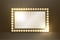 Mirror with Incandescent light bulb box frame rectangle shape set, illustration