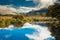 Mirror Lakes with reflection of Earl Mountains, Fjordland National Park, Millford, New Zealand