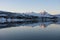 Mirror-like reflections in a Norwegian fjord near TromsÃ¸