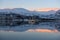 Mirror-like reflections in a Norwegian fjord near TromsÃ¸