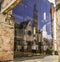 Mirror reflection of church in glass facade of museum, Sanctuary Caraca, Minas Gerais, Brazil