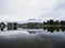 Mirror reflection panorama view of alps mountains in Ritzensee Lake Ritzen in Saalfelden Salzburger Land Austria Europe