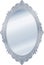 Mirror in retro vintage oval ornate silver border frame. Vector