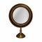 Mirror round bronze on white bg