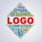 Mirror triangle design wordcloud tags logo