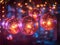 Mirrorballs with light effects in nightclub