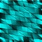 Mirrored gradient shards of curved light blue intersecting ribbons and horizontal lines