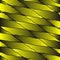 Mirrored molecular bonds of curved yellow intersecting ribbons and vague lines