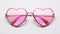 Mirrored Pink Heart Shaped Sunglasses. Generative AI