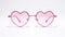 Mirrored Pink Heart Shaped Sunglasses. Generative AI