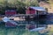 Mirroring old pier of of Holandsfjord