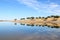 Mirroring trees in blue lake, Alentejo, Portugal