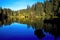 Mirroring on the water level of the Vrbicke tarn in Demanovska valley in Slovakia.