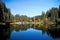 Mirroring on the water level of the Vrbicke tarn in Demanovska valley in Slovakia.