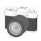 Mirrorless Digital Camera Cartoon Illustration