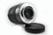 Mirrorless dslr camera lens. close-up lens back surface with white background