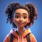 Mirthful 3d Character Model: Curly Locks Girl In Blender