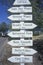 Miscellaneous distance signs in the wine country, California